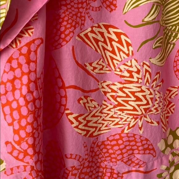 Anthropologie Farm Rio Mixed Lobsters Pink Ruffle Sleeve Mini Dress S - Picture 12 of 14